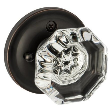 DYNASTY HARDWARE Dynasty Hardware 8130-PRIV-10B Classic Rosette; Crystal Style Door Knob; Privacy Function; Bed & Bath; Oil Rubbed Bronze 8130-PRIV-10B